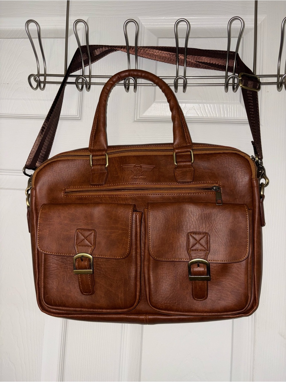 Men's Leather Briefcase Bag in Brown - Classic Work Messenger